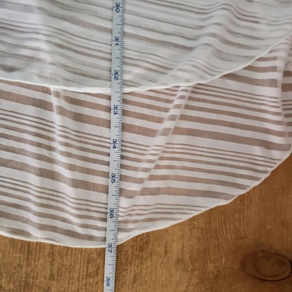 Jordan Taylor Medium Large White Grey Sleeveless Sheer high-low Swim Coverup - Picture 12 of 13